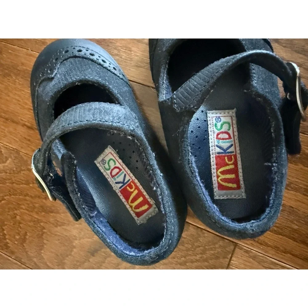 McKids Mary Jane Strap Shoes Vintage Navy Blue McDonald's Girls Size 5W